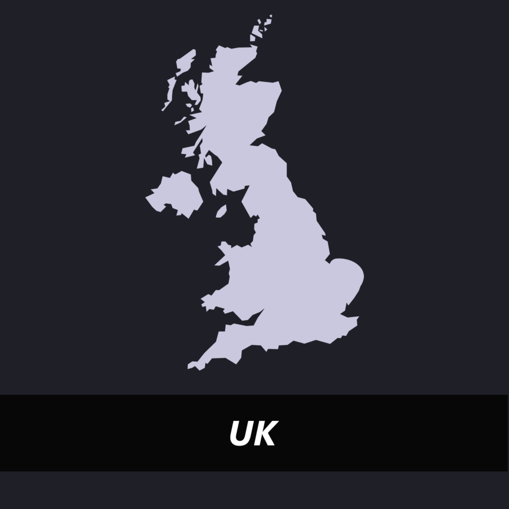Image of the UK with the text UK over top.